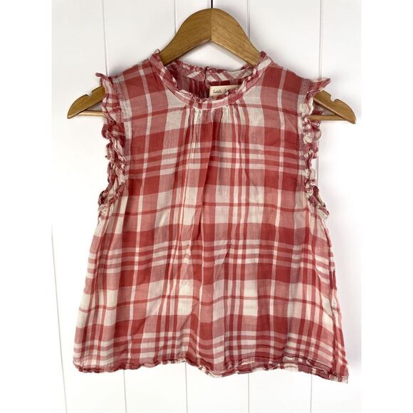 Anthropologie Isabella Sinclair plaid high‎ neck ruffle top S - Picture 2 of 10